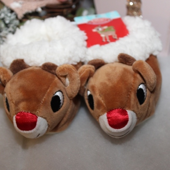 Rudolph Red Nosed Reindeer Slippers BRAND NEW 6-12 months Christmas Slippers - Picture 3 of 4